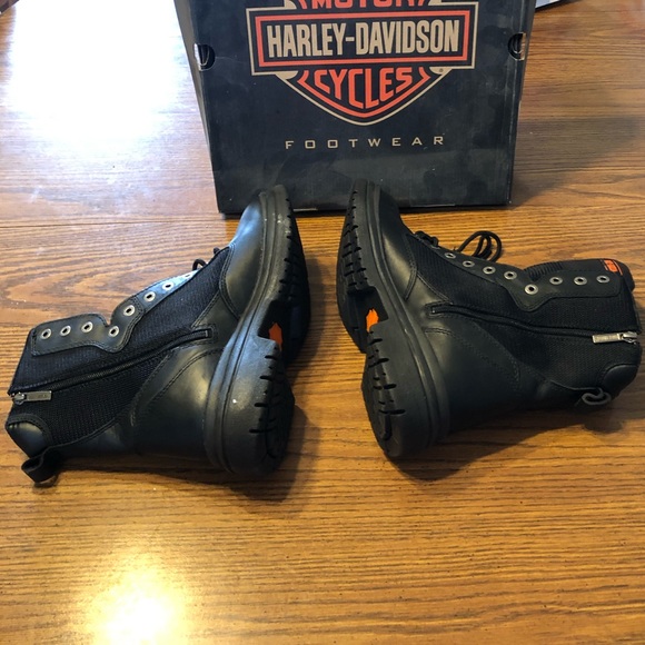 Black Leather Harley Davidson 8’’ Lace Up Boot NWT - Picture 5 of 9